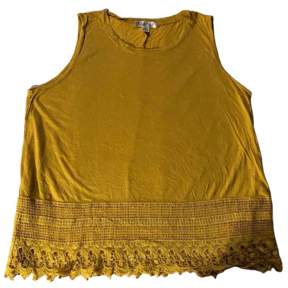 Women Studio Petite Size PXL Gold Color Sleeveless Top - 0624